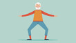 © Justlight - A senior man stands with his legs apart in a strong stance demonstrating improved stability and balance from martial arts training.