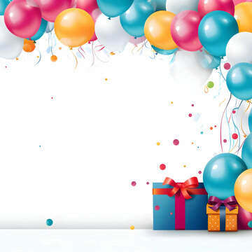 Birthday vector banner template. Happy birthday to you text in white space background with gifts and balloon decoration element for birth day celebration greeting design.