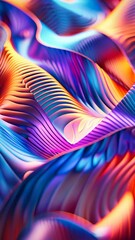 Wall Mural - Abstract smooth colored material waves