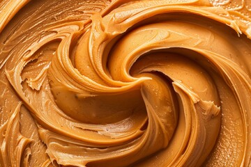 Wall Mural - Creamy organic peanut butter swirl keto friendly and healthy Smooth crunchy breakfast option with a high fat content