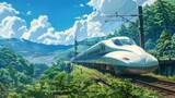 Fototapeta Londyn - High-Speed Train Journey Anime