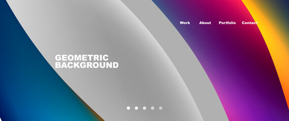 Poster - A geometric background with a vibrant rainbow of colors, perfect for electronic devices, automotive designs, multimedia projects, or branding with an electric blue hue