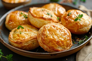 Canvas Print - Home made cheese puff pastry with herbs