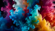 Ink in the water abstract colorful background