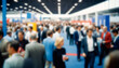 © PREM - Business conference, trade fair, expo hall, crowd activity and attendees, blurred background, copy space