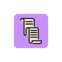 Poster - Line icon of paper. Report, script, review. Document concept. Can be used for topics like business, internet, applications