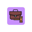 Line icon of briefcase and gavel. Evidence, portfolio, attorney. Court concept. Can be used for topics like legislation, judicial system, service