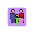 Line icon of family. Family law, insurance, protection. Family concept. Can be used for topics like relationships, society, population