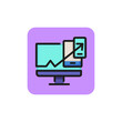 Icon of increasing graph. Computer, achievement, success, development. Technology concept. Can be used for topics like business results, analytics, finance