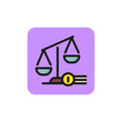 Line icon of scales. Judgement symbol, law, balance. Court concept. Can be used for topics like legislation, judicial system, law