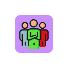 Poster - Line icon of group of people sign. Team, corporate, staff. Community concept. Can be used for topics like business, management, internet