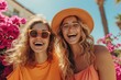© Molang Visual - Two happy women friends laughing together outdoors