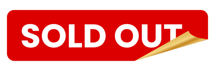 Sold out rectangle sticker banner. vector