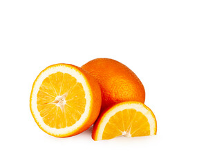 Wall Mural - Orange fruit and its slices isolated on a white background