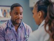 © Adobe Contributor - A black male doctor is talking to a female patient.