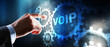 VoIP Voice over IP Telecommunication concept. Concept of voip telecommunication