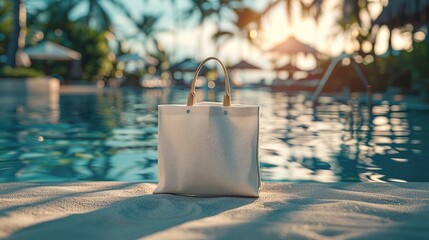 Tropical Beach Handbag Sunset Scene