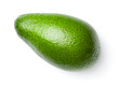 A ripe avocado on a white, isolated background