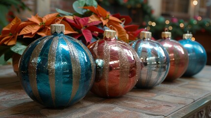 Sticker - Create a festive atmosphere in your outdoor living area with a sparkling display of oversized ornaments, twinkling lights, and festive