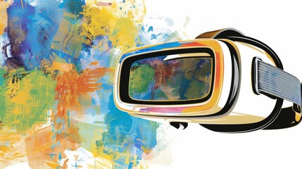 Fototapete - Virtual reality glasses with futuristic vision technology. VR goggles