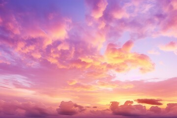 Wall Mural - A Vivid Sunset Sky with Pink and Yellow Clouds