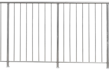 Chromium metal fence with handrail