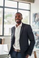 Sticker - Black businessman standing in an office