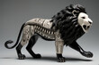 Ivory lion figurine. Digital illustration.