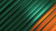 sharp diagonal lines of emerald green and sunset orange, ideal for an elegant abstract background