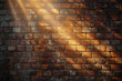 Golden sunset light casting warm glows on a brick wall