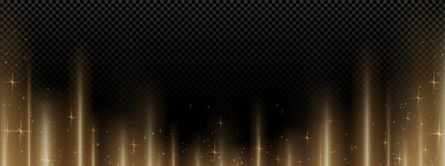 Wall Mural - vertical gold line light effect. sparkle and flare beam. magic laser speed ray glow. mystery technol