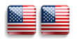 American flag vector icon set Glossy square icon, generative Ai