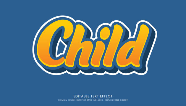 child text effect template editable design for business logo and brand