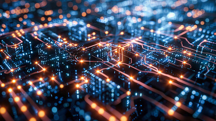 Poster - Abstract generic electronic circuit composition