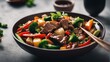 © sandra - 'wok stir fry beef vegetables food asian broccoli carrot chinese chopped closeup cook cooking cookery cut dinner dish ethnic fast fries green healthful healthy low-fat macro meal meat mushroom oil'