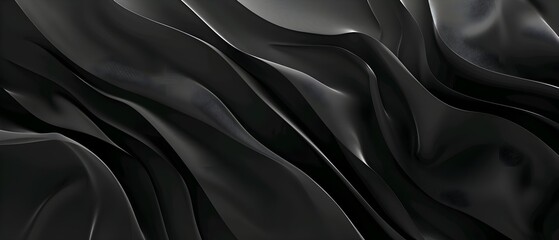 Poster - Abstract black background with smooth wavy lines