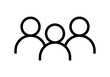 Black line group people sign team icon flat vector design