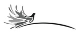 Fototapeta  - The stylized symbol of a flying dove.
