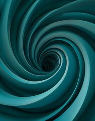 Aufkleber - 3d vector graphic of abstract background with turquoise spiral lines on dark green background. Abstract shape, round twisted line in center, 2D illustration. Vector design element for web banner and p