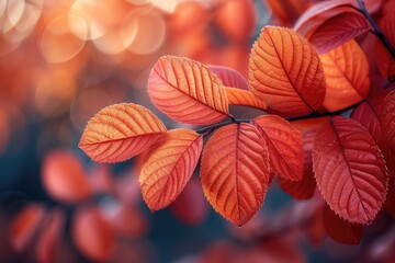 Wall Mural - Red and Orange Autumn Leaves Background