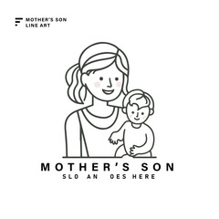 Wall Mural - mother's day flat line art icon in white background colors. mother's day icon vector collection for web, mobile apps and ui line art icon.