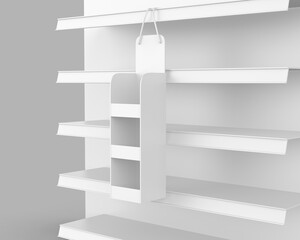 Wall Mural - Hangsell Display Shelve Stand blank template, 3d illustration. 