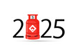  happy new year 2025. 2025 with gas bottle
