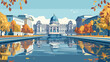 View of Berlin Palace with Humboldt forum in city Vector