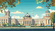 View of Berlin Palace with Humboldt forum in city Vector