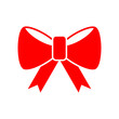 Red ribbon bow icon flat vector design