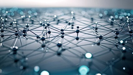 Poster - a detailed view of a complex web of interconnected blue dots representing digital networks and the e