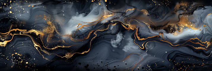 Wall Mural - abstract black and gold background