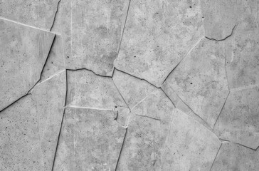 Wall Mural - Gray cracked concrete wall texture