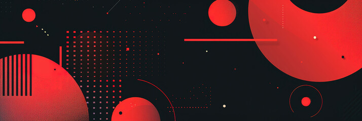 minimalistic engaging vector background with a modern, abstract geometric design in black and red